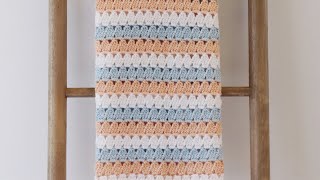 Crochet Modern Granny in Peach and Blue [upl. by Lambard]