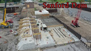 Sanford Dam HUGE Progress  Powerhouse Poured FULL of Concrete  Park Update  Drone Dam Collapse [upl. by Raskin]