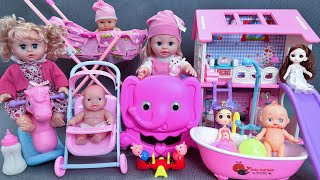 13 Min Satisfying with Unboxing Pink Cute Doll Swinging BedPink Barbie House Toy ASMR  Review Toys [upl. by Poliard955]