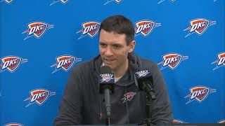 Mark Daigneault Post Game Interview  Oklahoma City Thunder vs Charlotte Hornets [upl. by Darken]