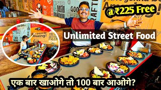 Unlimited Street Food amp Unlimited Pizza In Rs225  Food Vlog Indore  Unlimited Food In Indore [upl. by Oicaroh148]