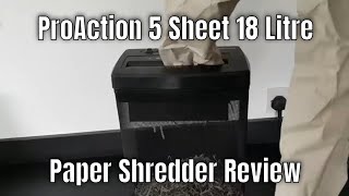 Shredding  1  ProAction 5 Sheet 18 Litre Paper Shredder Review [upl. by Hgielrak]