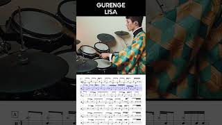 Gurenge LiSA Drum Cover x Sheet Music Snippet 1  Demon Slayer OP [upl. by Maltz]