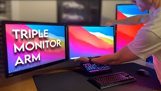 The Best Triple Monitor Arm  Install amp First Impressions MOUNTUP [upl. by Grier30]