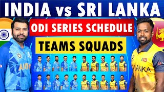 India vs Sri Lanka ODI series schedule and squads India Squad  Sri Lanka Squad [upl. by Adnilym]