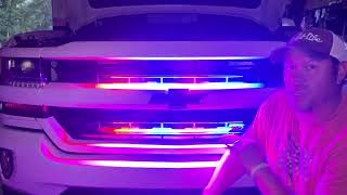 XRIDONSEN 2in1 24 inch Red Blue LED Grill Police Lights for Vehicles Trucks Car Grille [upl. by Peddada882]