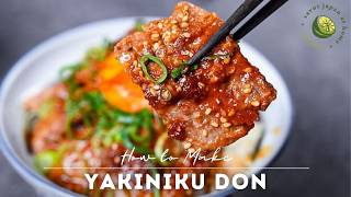 10 Minute Yakiniku Don 20 BBQ Style Beef Rice Bowl Recipe [upl. by Aydiv]