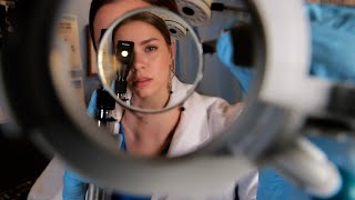 ASMR Optometrist Eye Exam amp Retinoscopy  Eye Measuring [upl. by Analahs]