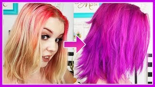 Hair Color Transformation Virgin Pink  Purple Rain Arctic Fox Dyes [upl. by Agler]