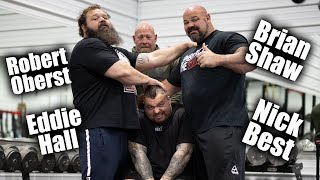 Training with The Strongmen at BRIAN SHAWS GYM  Eddie Hall [upl. by Aihsa548]