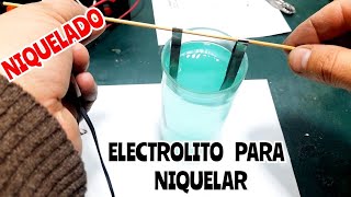 como hacer electrolito para NIQUELAR metales casero con pocos elementos como niquelar metales [upl. by Lennod]