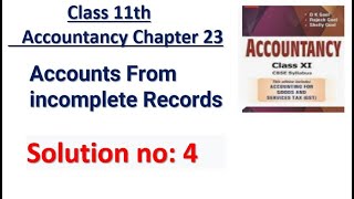 Accounts From incomplete Records Solution no 4 DK Goel [upl. by Mozza]