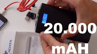 BATERIA EXTERNĂ DE 20000 mAh de la ADATA [upl. by Hcire]