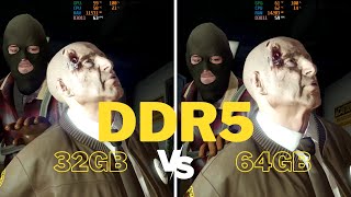 DDR5 Whats The Difference Between 64GB and 32GB Testing on GTA V  VOLTA PC [upl. by Burner]