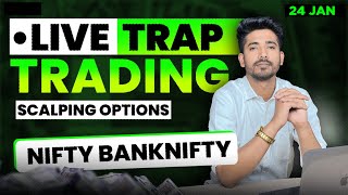 24 January Live Trading Live Intraday Trading Today Bank Nifty option trading live Nifty 50 [upl. by Anaeerb]