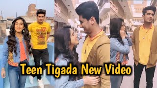 Teen Tigada New Tik Tok  Sameeksha Sud  Vishal Pandey  Bhavin Bhanushali  Teen Tigada New Video [upl. by Nnhoj]