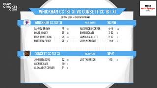 Whickham CC 1st XI v Consett CC 1st XI [upl. by Jonah]