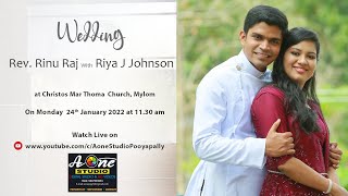 Wedding  Rev Rinu Raj With Riya J Johnson [upl. by Ahsemot]