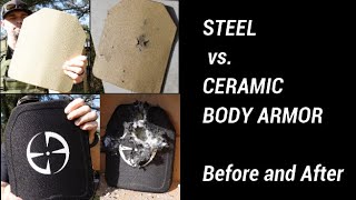 Body Armor Test  RTS Tactical Steel Plate amp LA Police Gear Ceramic Plate [upl. by Alleris]