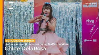 Chloe DelaRosa  quotMe pongo a ronearquot  Gran concierto de EurovisiónJunior  FesTVal de Vitoria [upl. by Cotter]