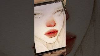 Watercolor portrait in Procreate art procreate watercolor drawing portrait asmr [upl. by Pegma]