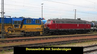 Donauwörth 218 155 NeSa am Bauzug Sonderzüge mit BR139 amp Dampflok S36🔁Nördlingen [upl. by Komara]