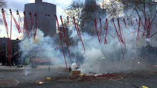 Chinatown Lunar New Year Firecracker Ceremony Feb 19 2015 [upl. by Natsreik]