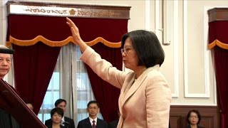 Taiwans Tsai takes office as hostile Beijing looks on [upl. by Akemet]