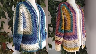 BİMden Aldığım İplerle Altıgen Hırka Örüyoruz 💕 2 Bölüm 💕 Hexagon Cardigan [upl. by Anitsyrhk]