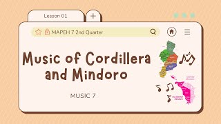 MUSIC 7 Lesson 1 Music of Cordillera and Mindoro  2nd Quarter [upl. by Alikam]