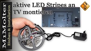 Aktive LED Stripes an TV montieren von M1Molter [upl. by Atilehs]