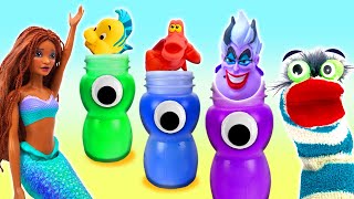 Fizzy Helps Disneys Little Mermaid Ariel With Ursula Three Eye Slime Bottles  Fun Videos For Kids [upl. by Ancalin600]