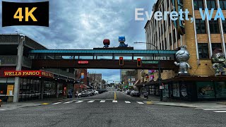 Downtown Everett WA Driving Tour in Spring 2023 [upl. by Kotz72]