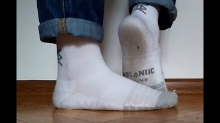 Worn dirty white crew socks [upl. by Redna314]