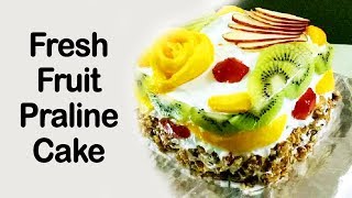 Fresh Fruit Praline Cake Recipe  How to Make Fresh Fruit Praline Cake Recipe [upl. by Letti]