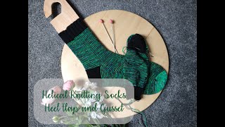 Heel Flap and Gusset in a Helical Sock [upl. by Chuah10]