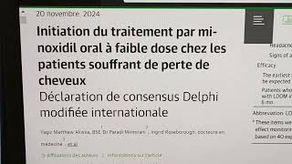 Efficacité du traitement de chute de cheveux par minoxidil oral à faible dose [upl. by Penland]