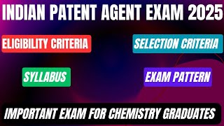 Indian Patent agent exam registration starts  Important exam for Chemistry graduates [upl. by Enel412]