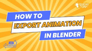 How to create and export an animation in Blender  Tutorial [upl. by Dede109]