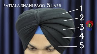 Cover Cut Hair Head  5 Larr Patiala Shahi Pagg  5 Layers Patiala Shahi Turban [upl. by Marka]