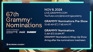 The 2025 GRAMMY Nominations Will Be Announced Friday Nov 8 2024 Save The Date [upl. by Winterbottom]