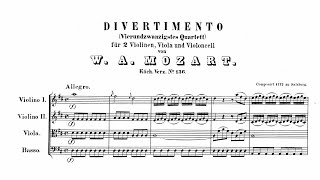 Mozart Divertimento in D major K 136125a with Score [upl. by Ammadis]