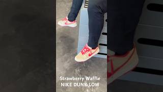 Nike Dunk Low Strawberry Waffle Sneaker on Feet sneakers waffles foot [upl. by Edita127]