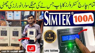 SIMTEK 100AMP MPPT plus Hybrid Solar charge controller complete review and testing  SIMTEK MPPT [upl. by Merchant]