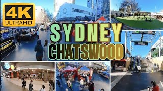 Chatswood  Interchange  Weekend Market  Walking Tour  Australia  4K60 streetfood station [upl. by Siloum]