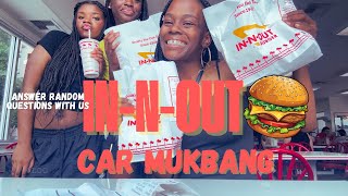 INNOUT 🍔 CAR MUKBANG  random questions [upl. by Isborne]