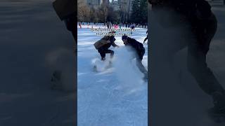 Different types of skaters stopping on the ice skate figureskating skating iceskating hockey [upl. by Solram]