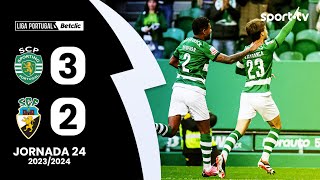 Resumo Sporting 32 Farense  Liga Portugal Betclic  sport tv [upl. by Atilol]