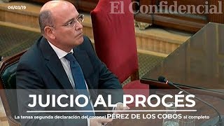 JUICIO PROCÉS La tensa segunda declaración del coronel Pérez de los Cobos completa [upl. by Pearman120]