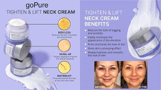 goPure Neck Firming Cream Anti Aging Neck Cream Tightening and Wrinkles Even Skin Tone [upl. by Arola862]